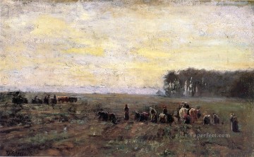  Steele Oil Painting - Haying Scene Theodore Clement Steele